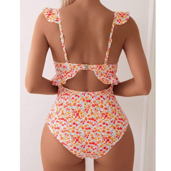 New to Posh C 🔆| Floreado Euro Style Ruffle Cut out Swimsuit One-Piece - Picture 5 of 7